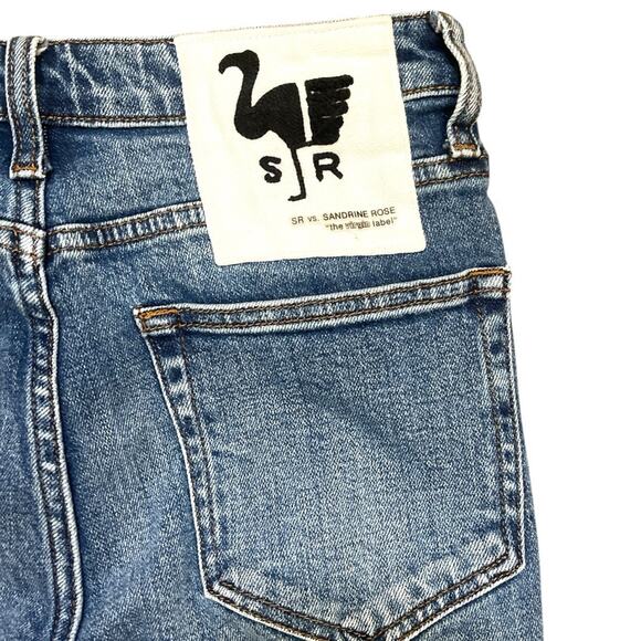 Sandrine Rose x Free People Super Flare Jeans Indigo Size 27 Distressed - Picture 10 of 16